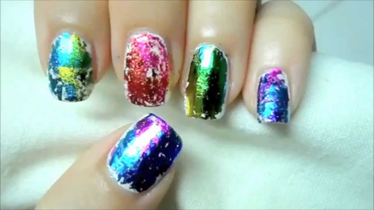 Holographic Nail Art
 Glitch Holographic Waterfall Nail Art Keely s Nails