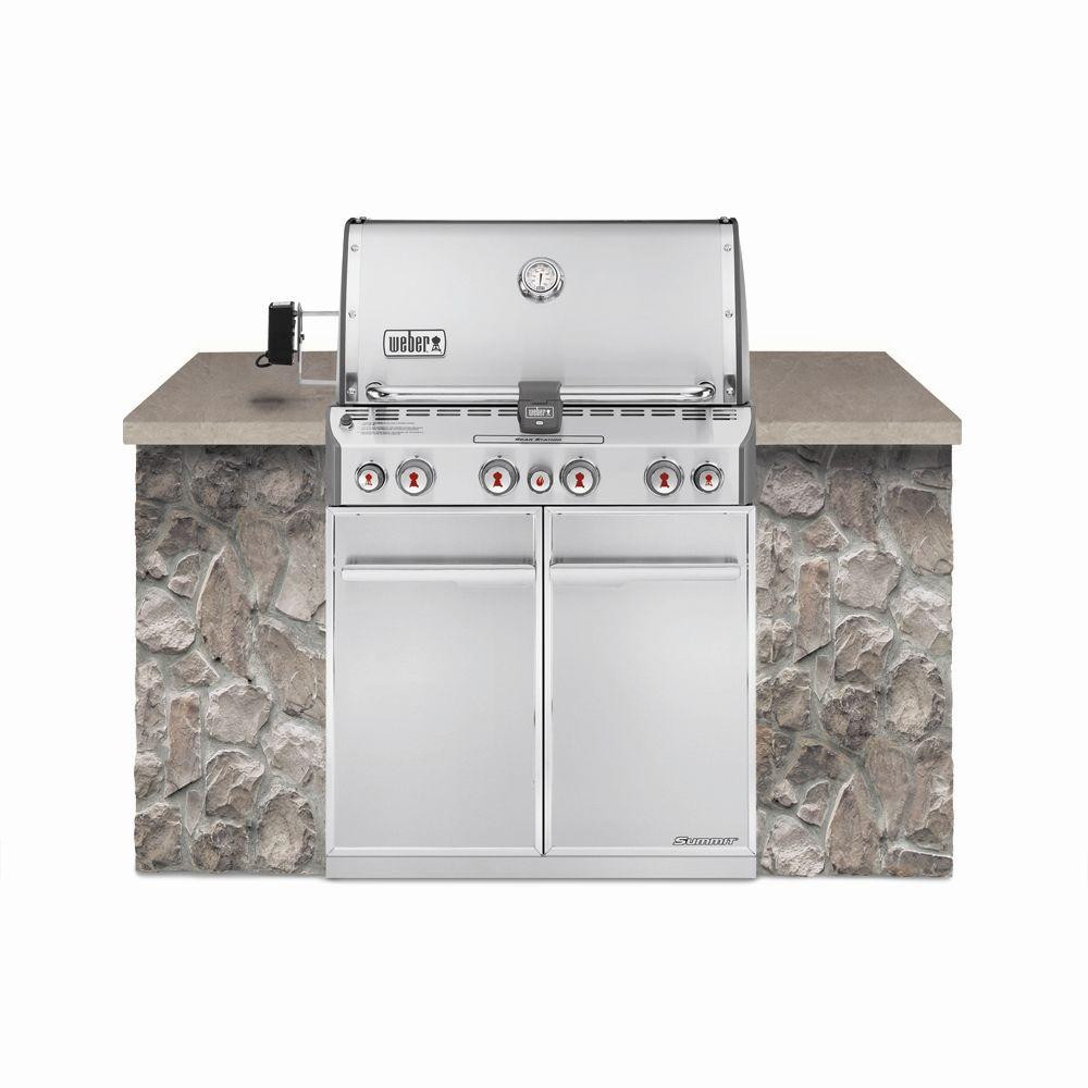 Home Depot Outdoor Kitchen
 Weber Summit S 460 4 Burner Built In Natural Gas Grill in