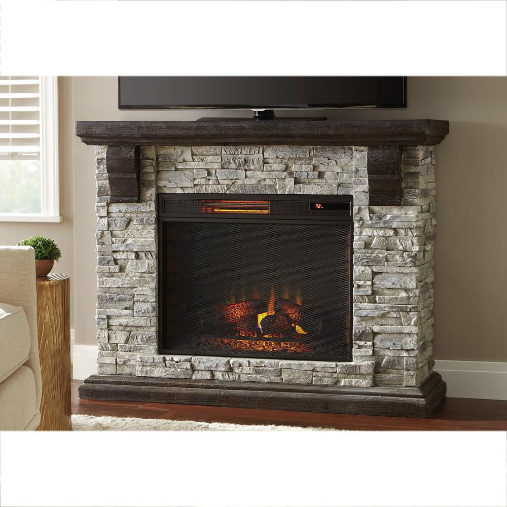 Home Electric Fireplace
 Home Decorators Collection Highland 50 in Faux Stone