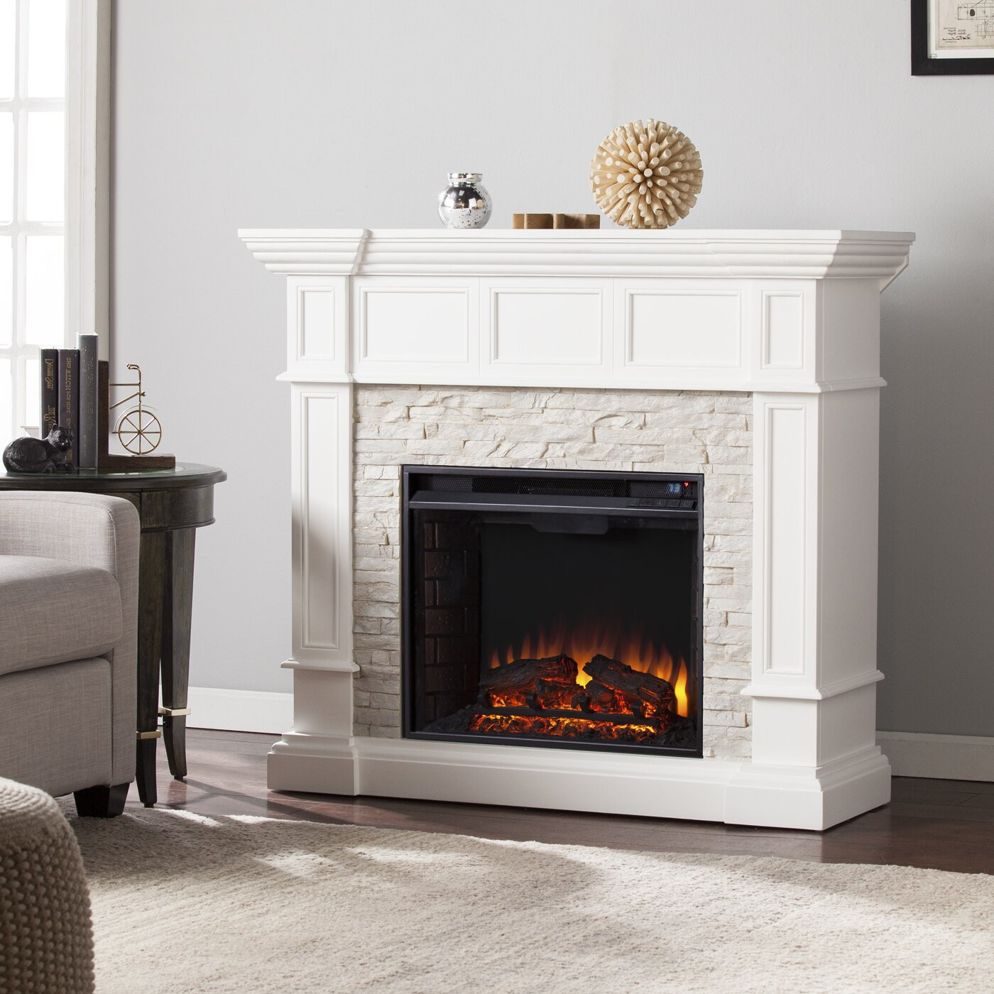 Home Electric Fireplace
 Darby Home Co Prussia Corner Convertible Electric