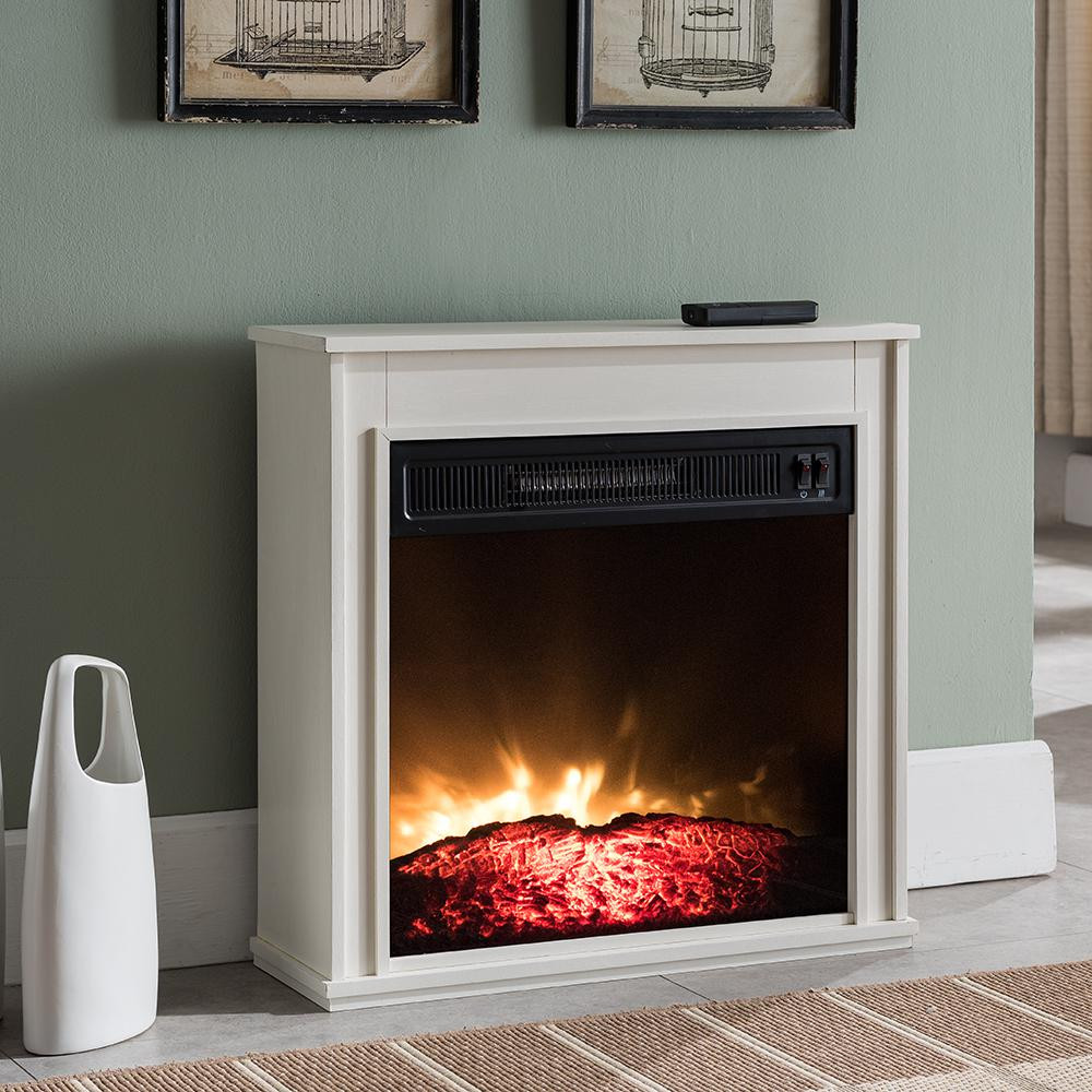 Home Electric Fireplace
 Hampton Bay 23 in pact Electric Fireplace in White