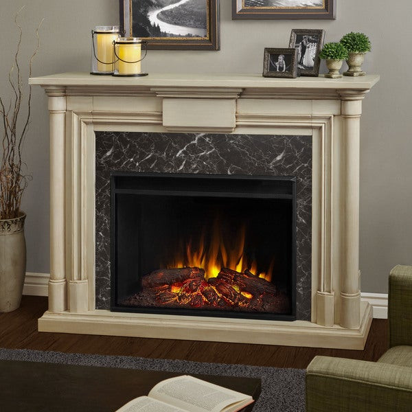 Home Electric Fireplace
 Shop Maxwell Grand Whitewash Electric Fireplace Free