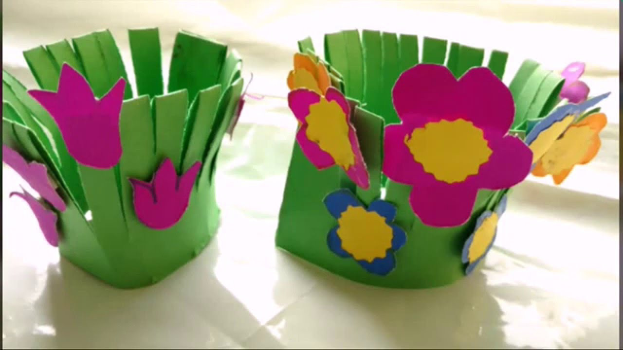 Homemade Crafts For Toddlers
 Easy Paper Craft Flower Garden Making For Kids