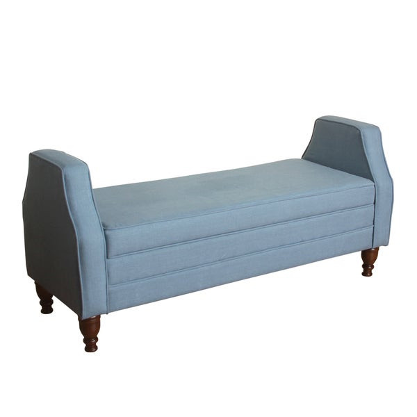 Homepop Storage Entryway Bench
 Shop HomePop Emily Storage Bench Settee Washed Chambray