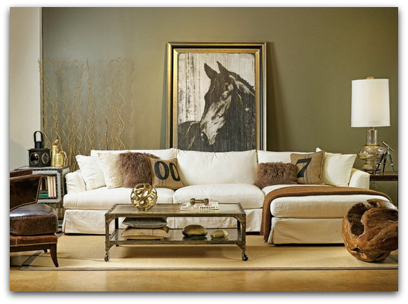 Horse Decor For Living Room
 ditto a living room for the modern equestrian
