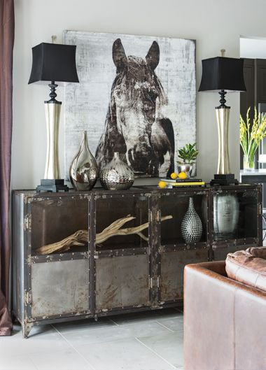 Horse Decor For Living Room
 I O Metro sideboard with driftwood horse painting and