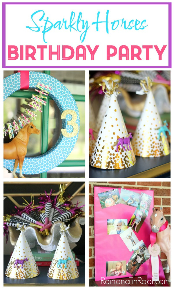 Horse Decorations For Birthday Party
 Sparkly Horse Birthday Party