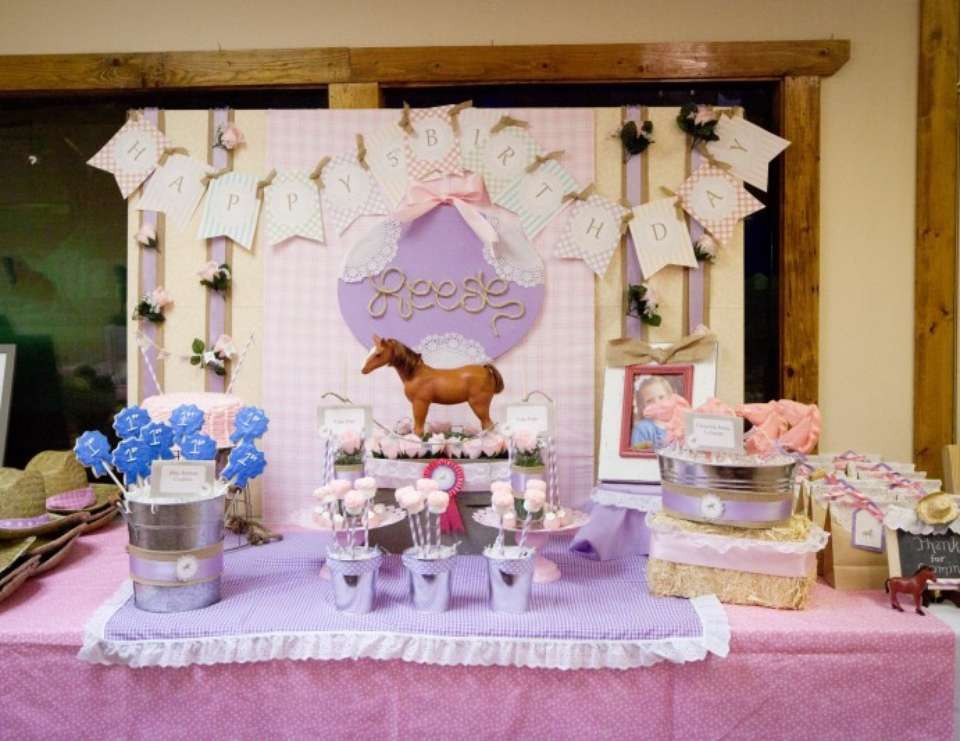 Horse Decorations For Birthday Party
 Horse Party Birthday "Girly Giddy Up Birthday Party