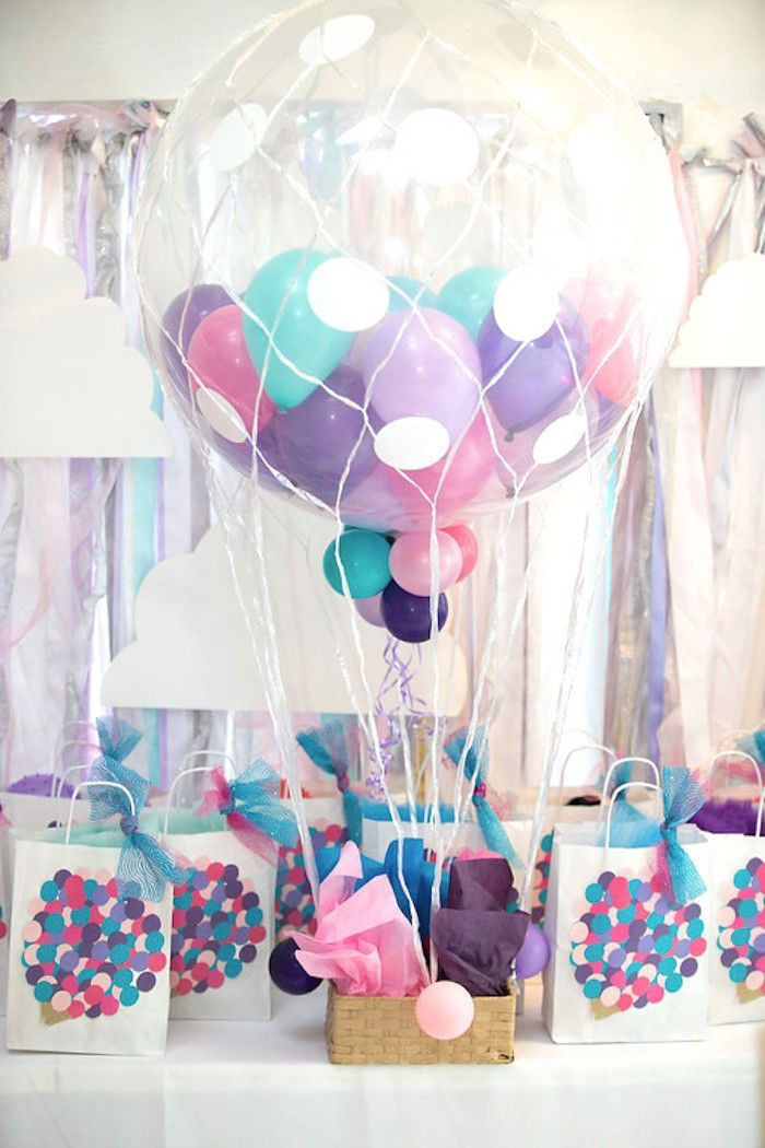 Hot Air Balloon Birthday Decorations
 Girly Hot Air Balloon Birthday Party BALLOONS