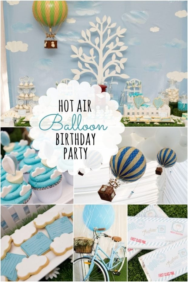 Hot Air Balloon Birthday Decorations
 Boy s Hot Air Balloon Birthday Party
