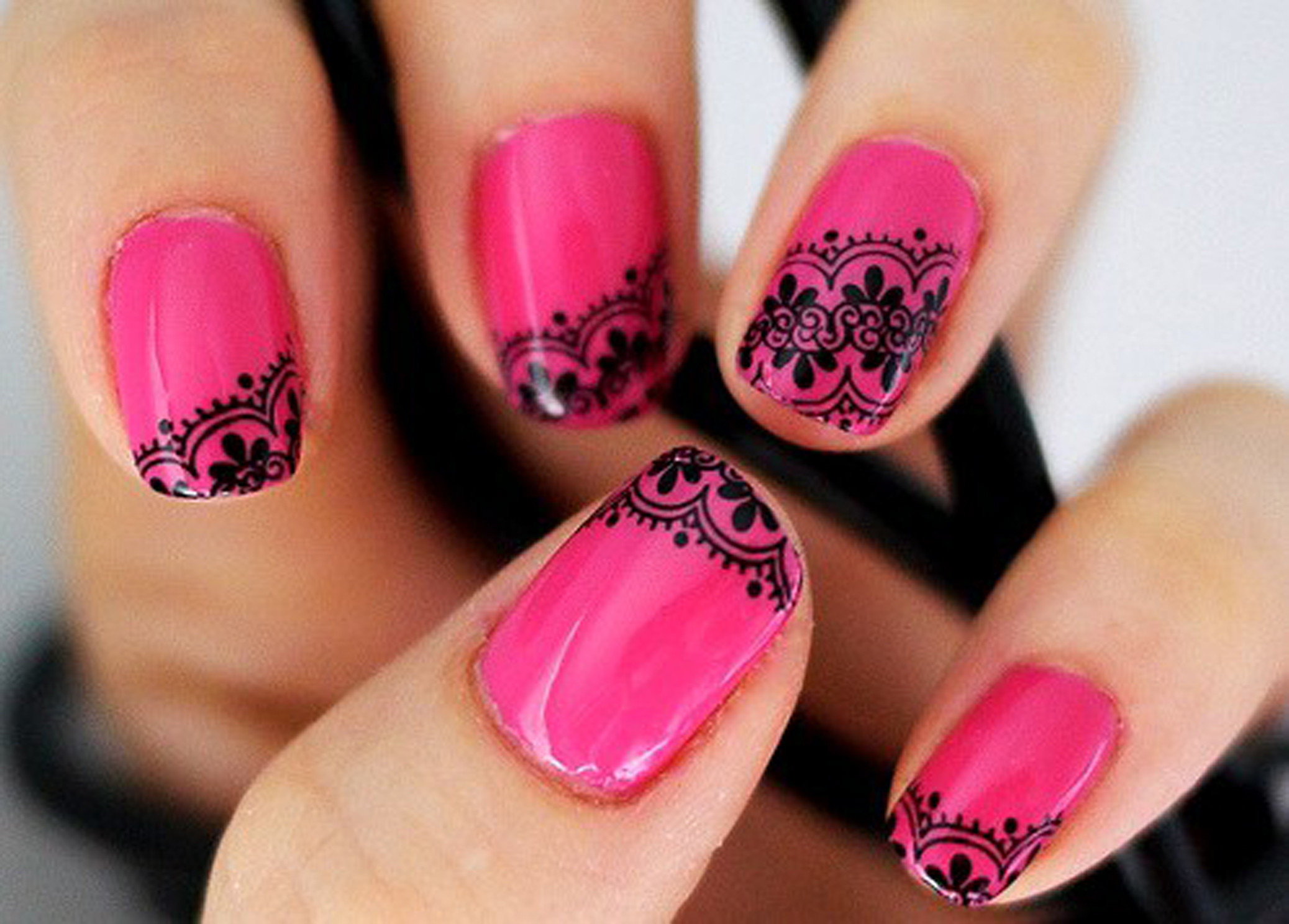 Hot Pink Nail Art
 1000 images about Nails on Pinterest