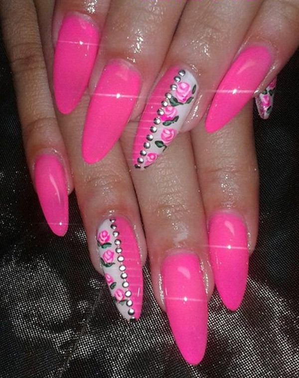 Hot Pink Nail Art
 85 Hot Pink Nail Art Designs For Girls