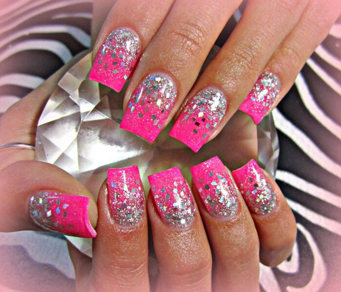 Hot Pink Nail Art
 Hot pink nail art Jewels not tools
