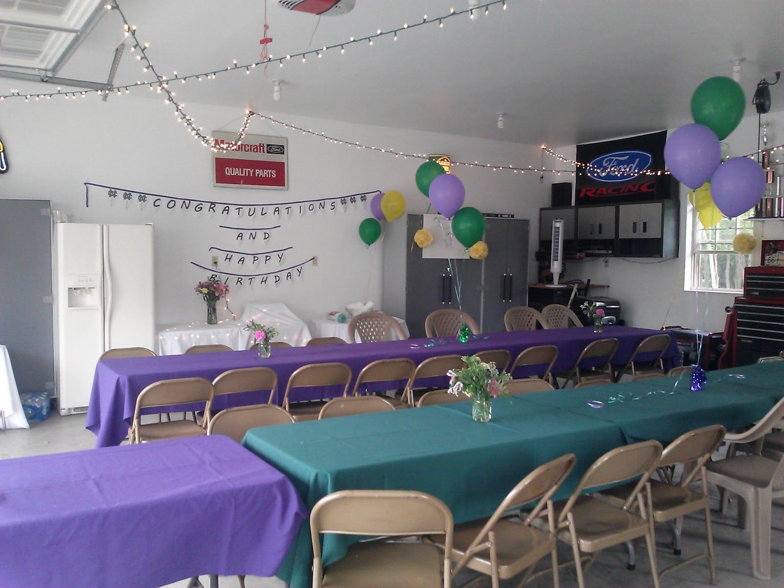 How To Decorate For A Birthday Party
 graduation party in garage ideas Google Search