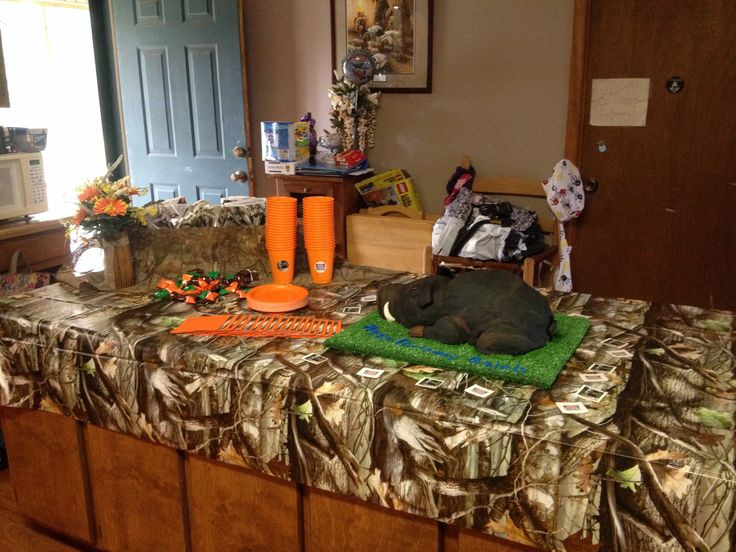 Hunting Birthday Party Supplies
 Hog Hunting Birthday Party hog cake camo & hunters