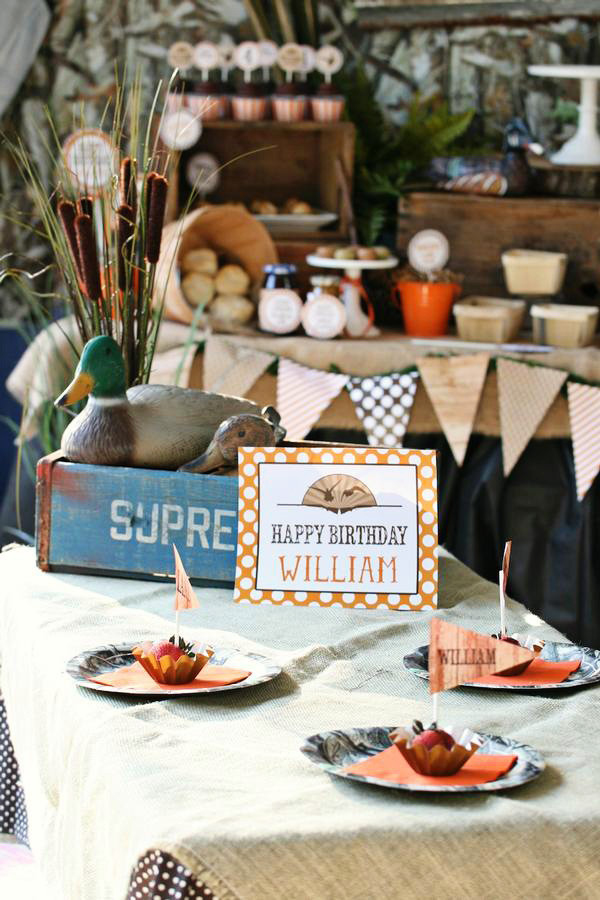 Hunting Birthday Party Supplies
 Rustic Duck Hunting Birthday Party Hostess with the