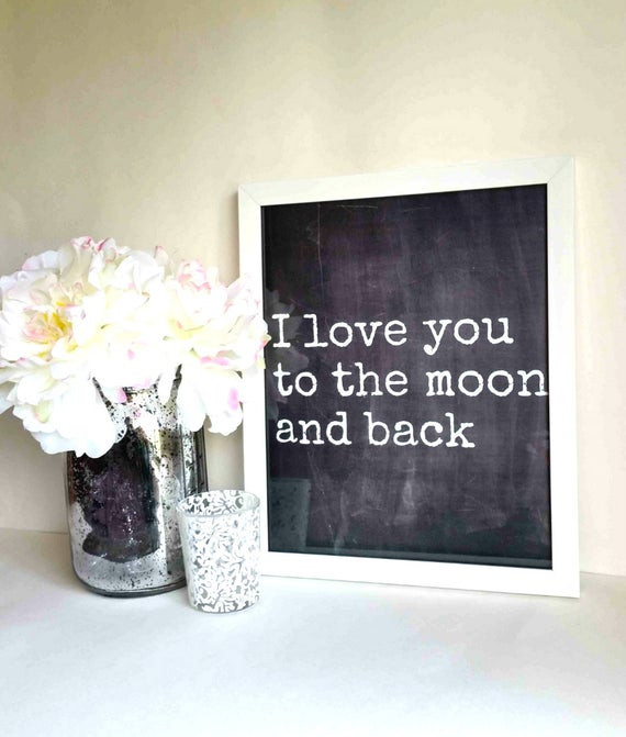 I Love You To The Moon And Back Quote
 I love you to the moon and back quote by NorthStarrPrints