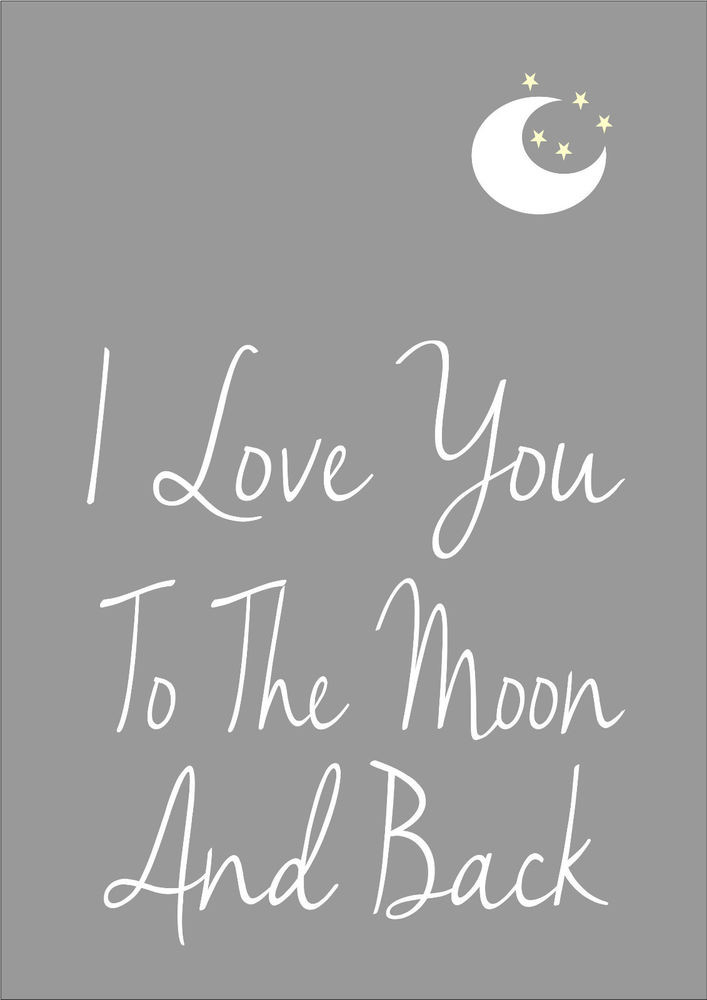 I Love You To The Moon And Back Quote
 I LOVE YOU TO THE MOON AND BACK Word Typography Words