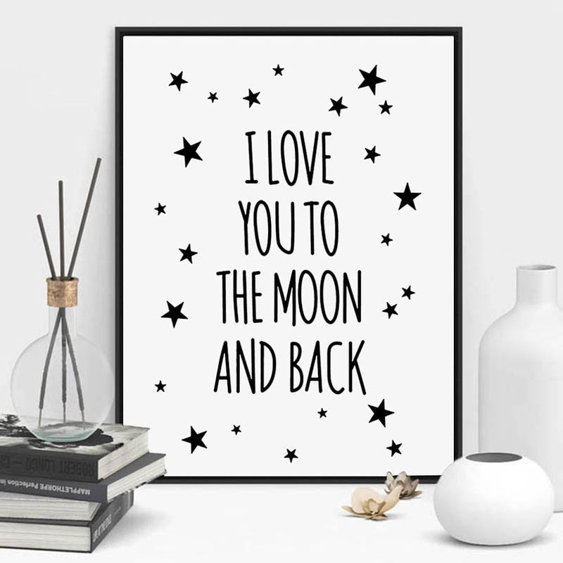 I Love You To The Moon And Back Quote
 I Love You To The Moon And Back Quote Canvas Star Art