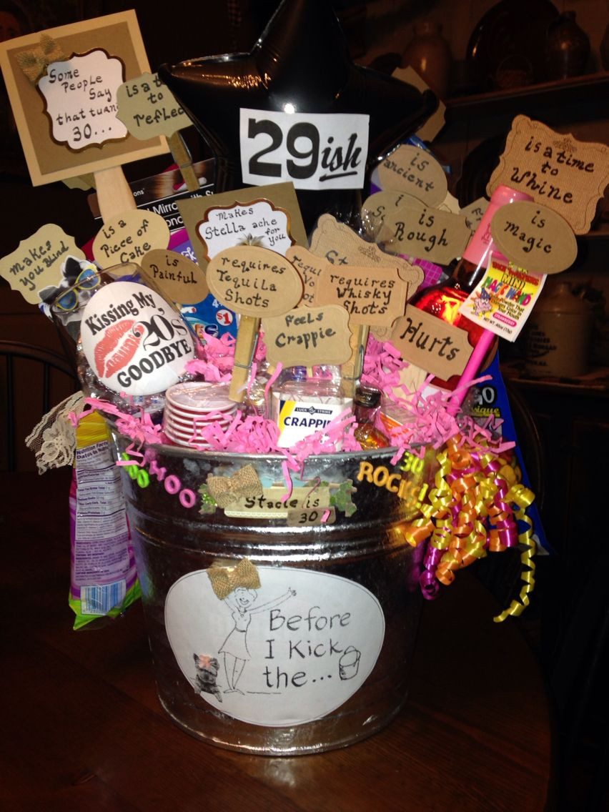 Ideas For 30Th Birthday Party For Her
 I made this "B4 you kick the Bucket" for my friend from