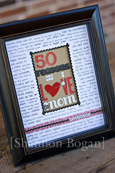 Ideas For 50Th Birthday Party For Mom
 50 Reasons frame