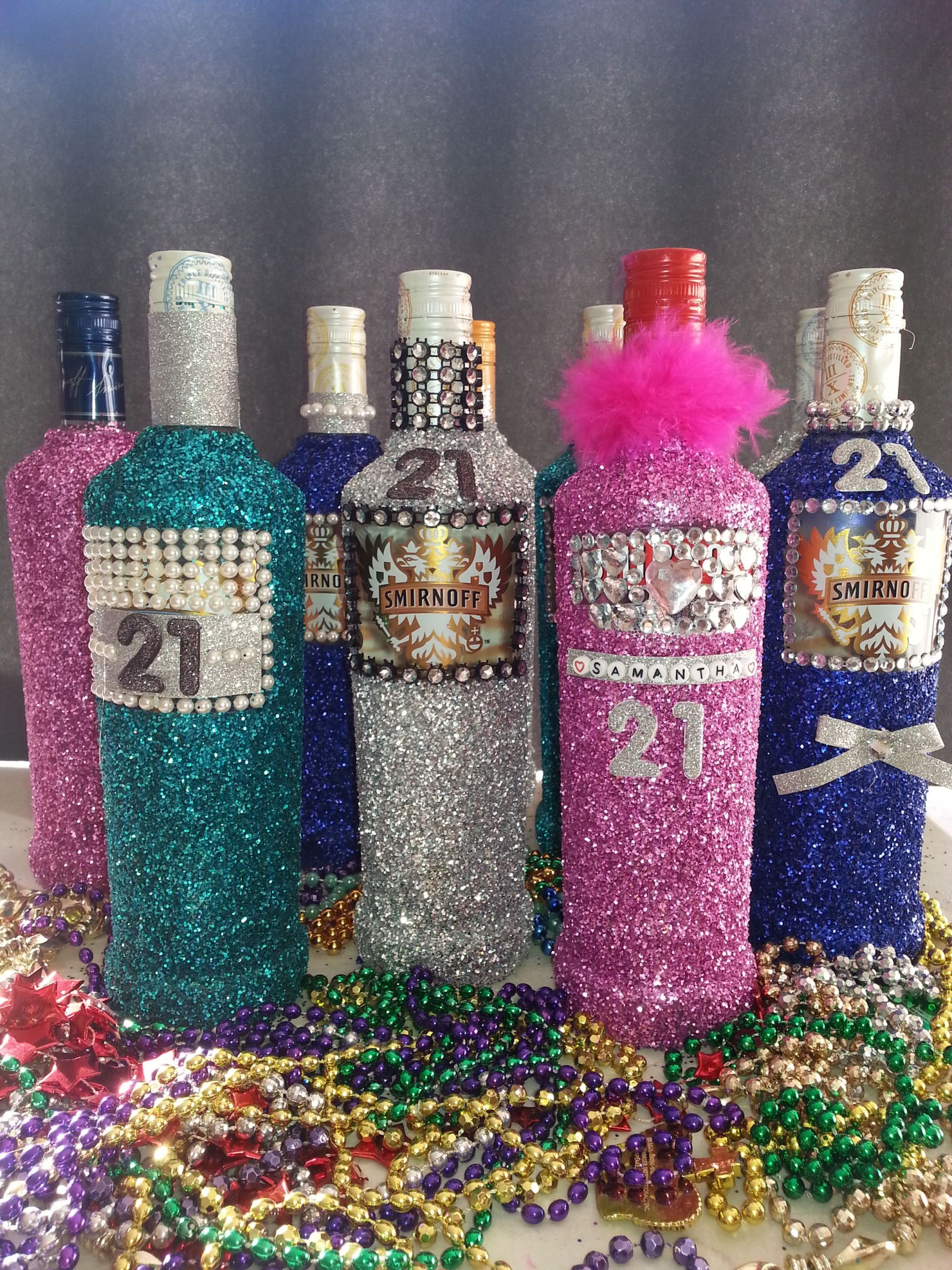 Ideas For A 21St Birthday Party
 Glitter Bottles for a 21st Birthday Party