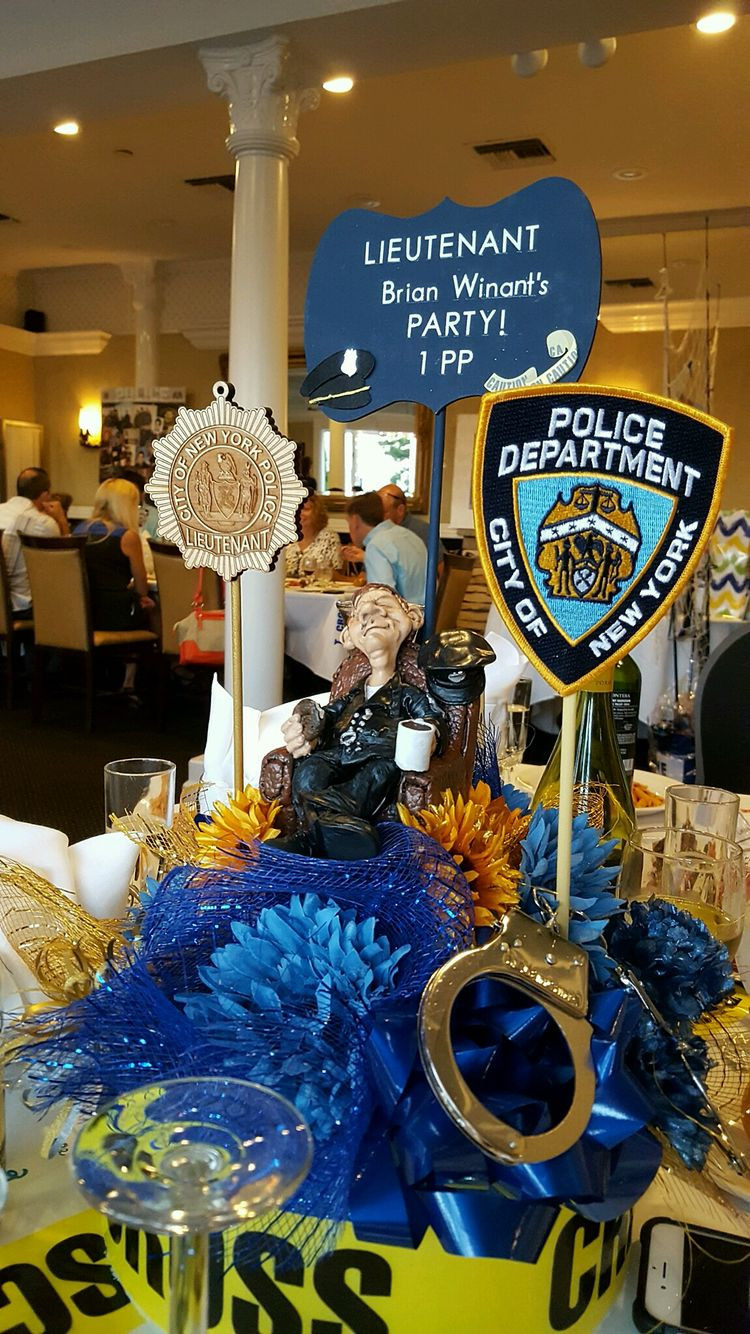 Ideas For A Retirement Party
 NYPD retirement party centerpiece