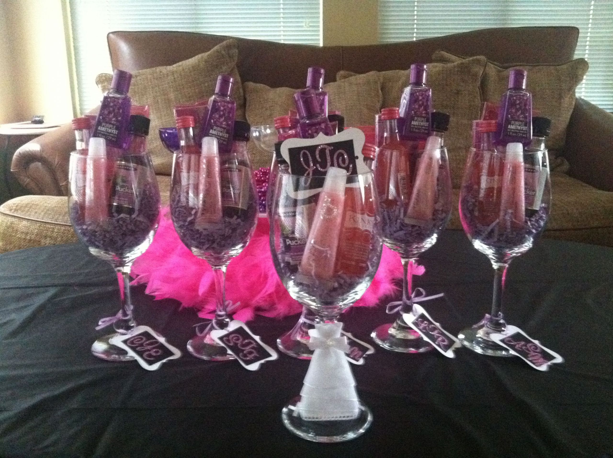 Ideas For Bachelorette Party Gifts
 Bachelorette favors Lipgloss wine glass