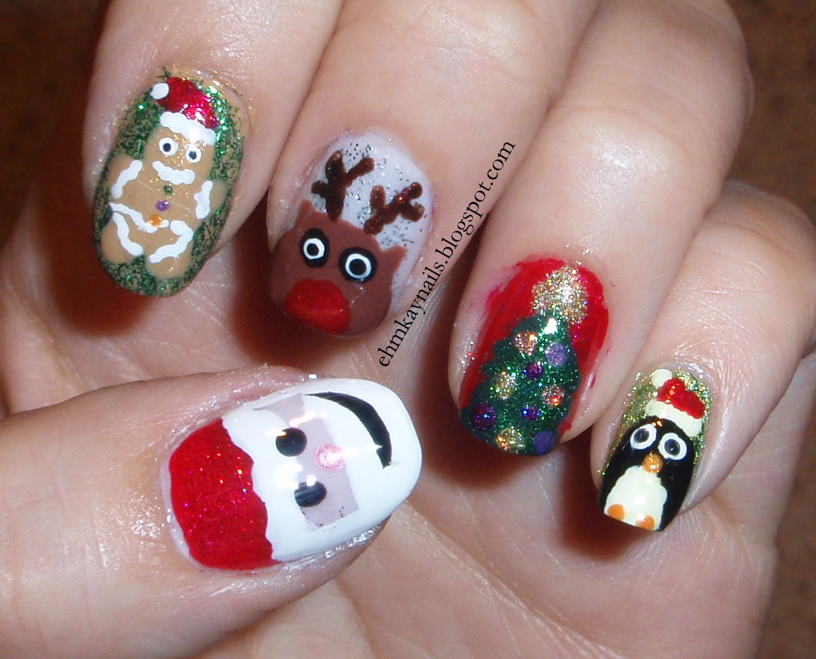 Images Of Christmas Nail Art
 ehmkay nails Blast from the Past Christmas Character