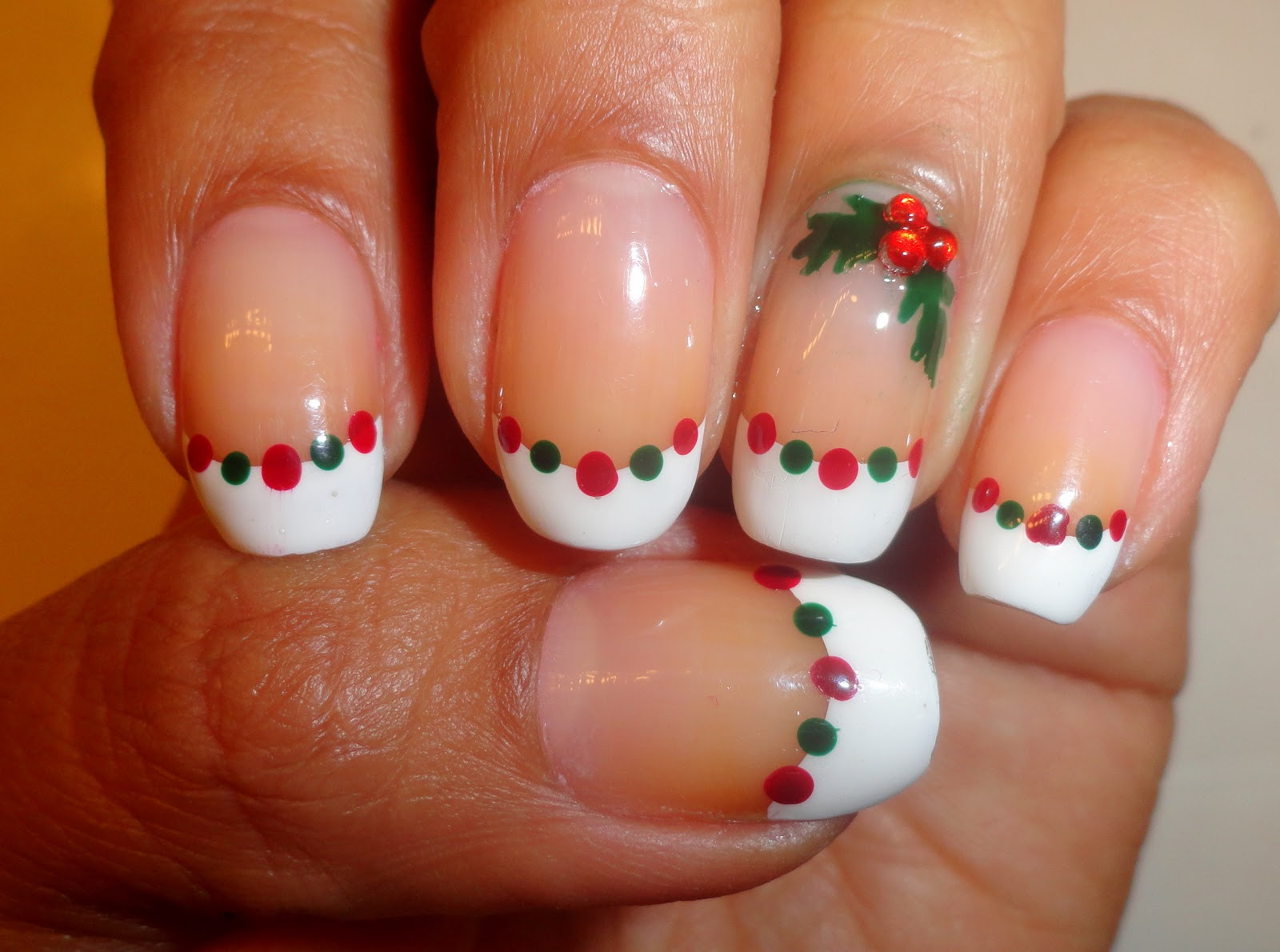 Images Of Christmas Nail Art
 Fancy Schmancy Nails Day 5 12 Days of Christmas Holly