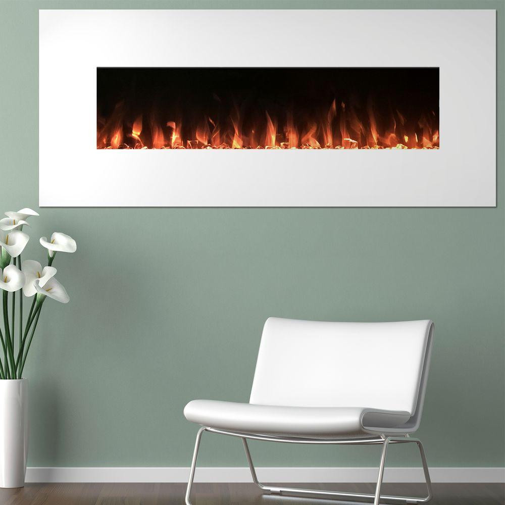 In Wall Electric Fireplace
 Northwest 50 in Electric Fireplace Color Changing Wall in