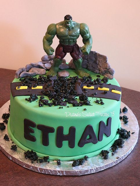 Incredible Hulk Birthday Cake
 Ethan s Hulk cake