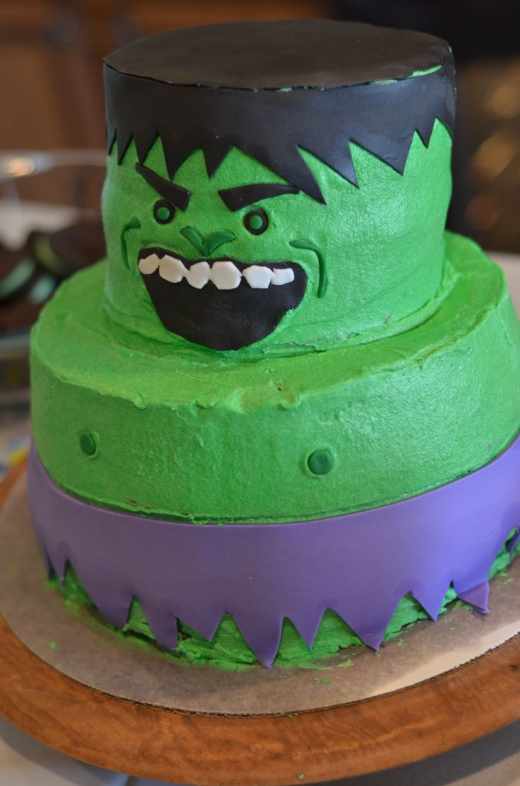 Incredible Hulk Birthday Cake
 226 best Boy Birthday Cakes images on Pinterest
