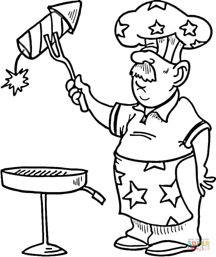 Independence Day Coloring Pages Printable
 Independence Day Bbq coloring page