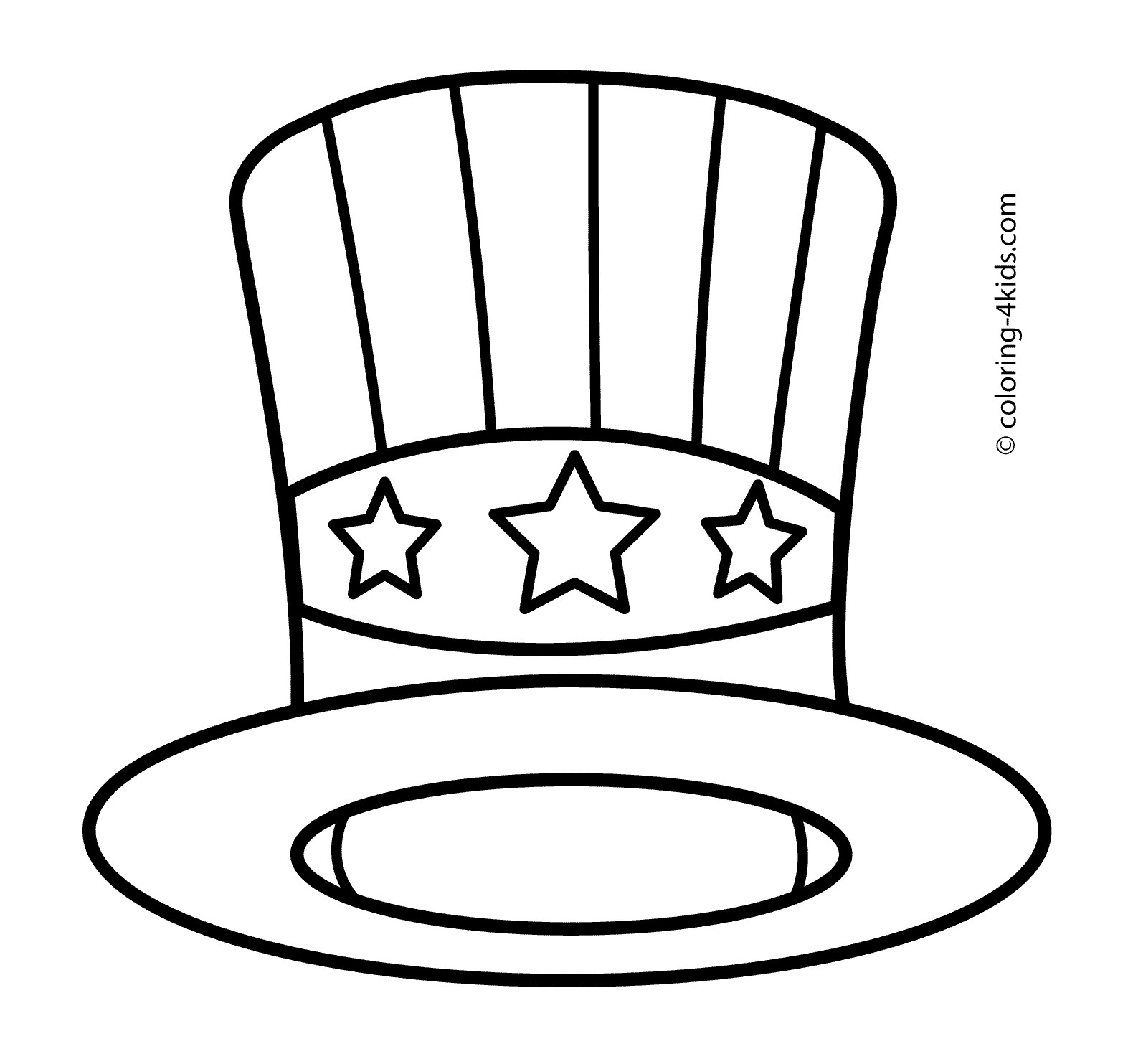 Independence Day Coloring Pages Printable
 USA hat coloring pages USA independence day coloring