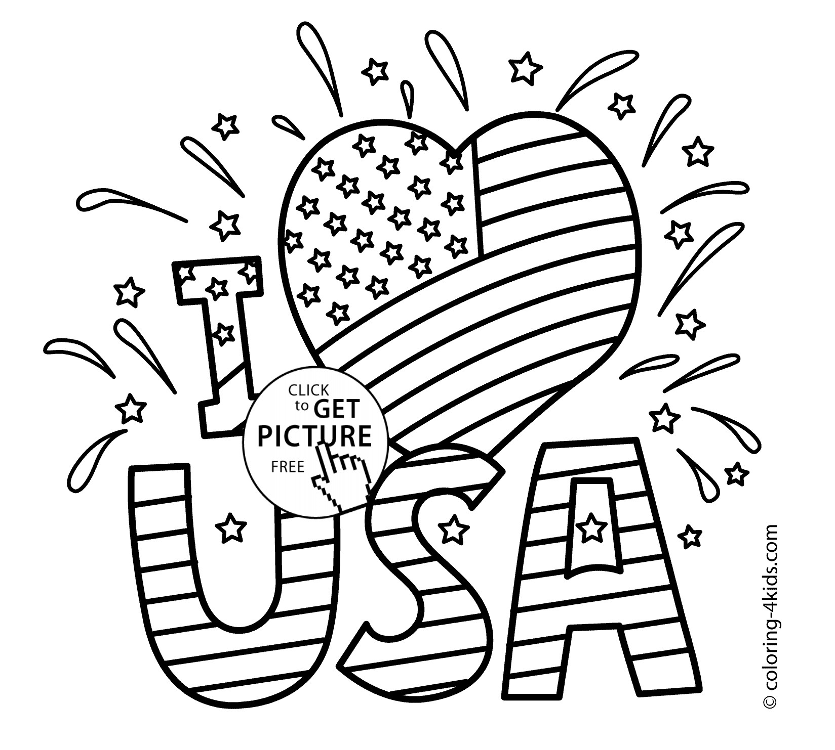 Independence Day Coloring Pages Printable
 I love USA coloring pages July 4 independence day