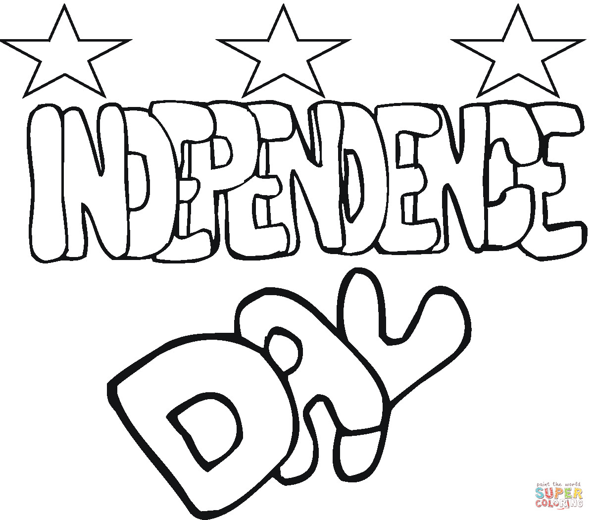 Independence Day Coloring Pages Printable
 Independence Day greetings coloring page