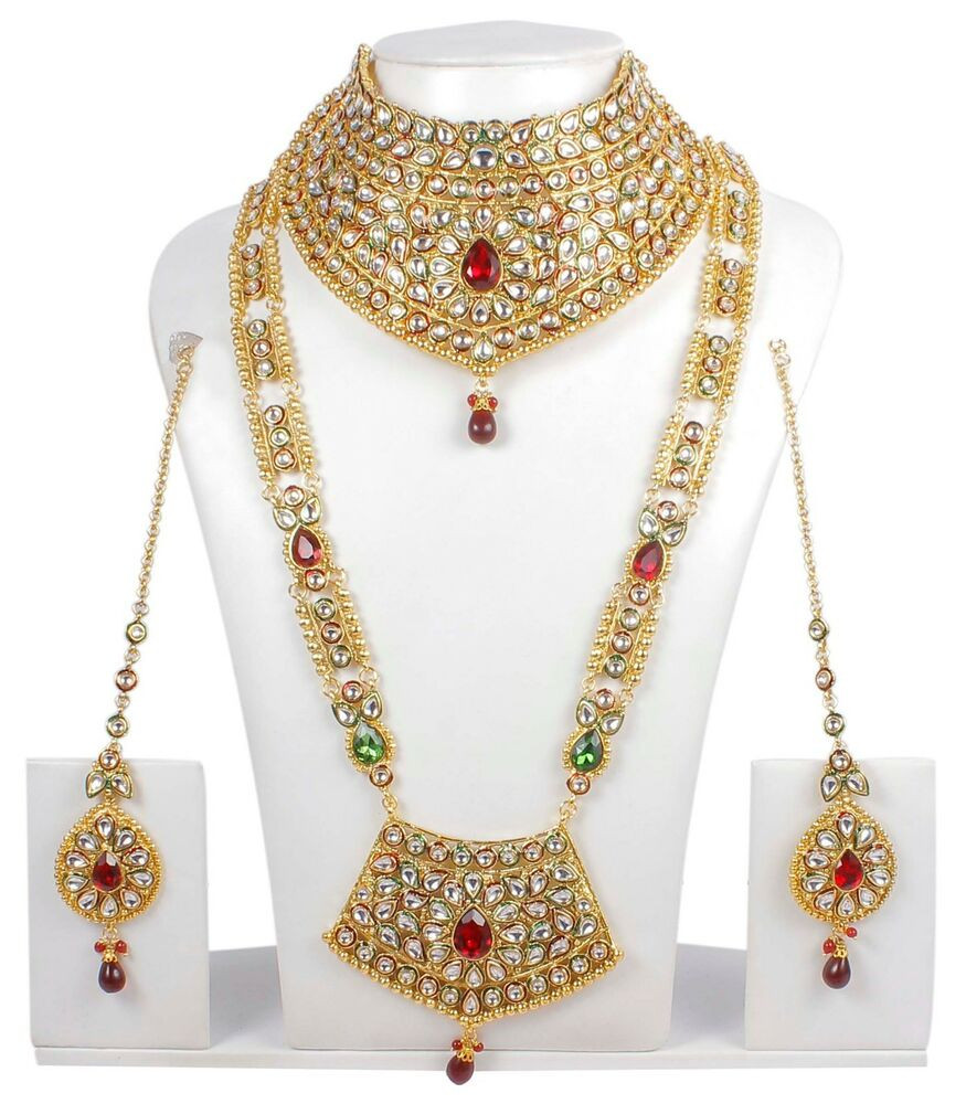 Indian Bridal Jewelry Sets Online
 376 Indian Bollywood Style Fashion Gold Plated Bridal