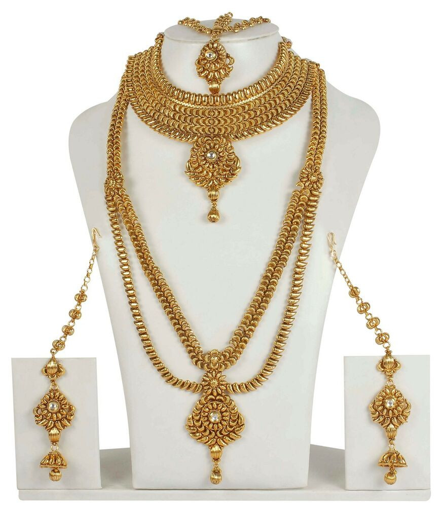 Indian Bridal Jewelry Sets Online
 2161 Indian Ethnic Kundan CZ Stone White Bridal Jewelry
