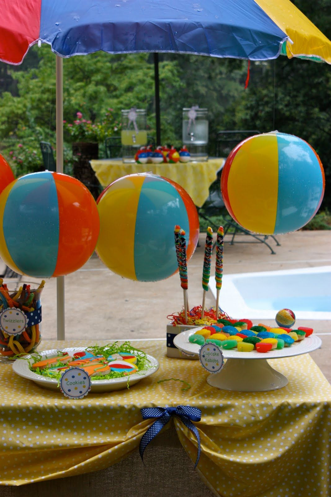Indoor Pool Party Ideas
 Splish Splash Pool Party Theme Twizlers Beach balls