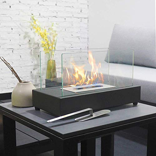 Indoor Tabletop Fire Pit
 ART TO REAL Rectangle Tabletop Bio Ethanol Fireplace