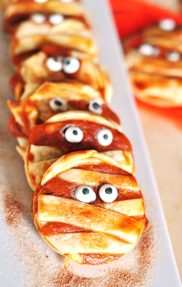 Inexpensive Halloween Party Food Ideas
 Cinnamon Topping Mummy Cookies – Best Cheap Halloween