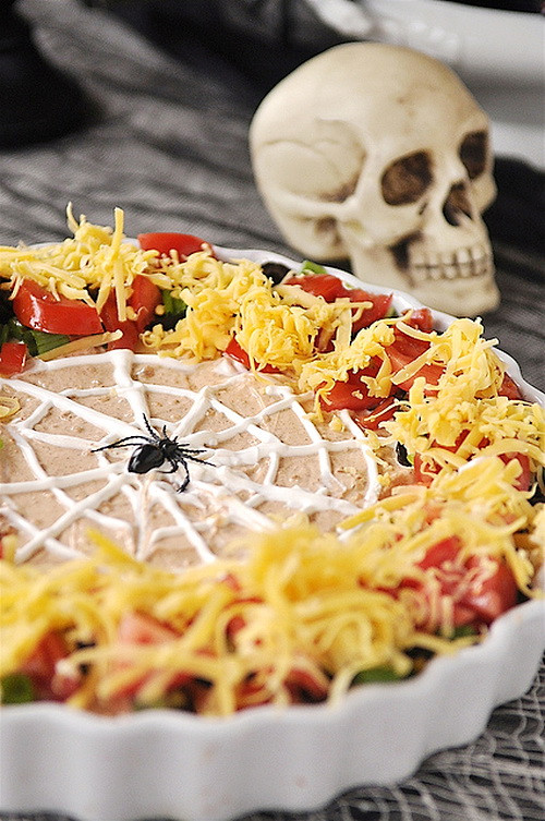 Inexpensive Halloween Party Food Ideas
 Halloween Spider Web Layered Appetizer – Best Fast Cheap