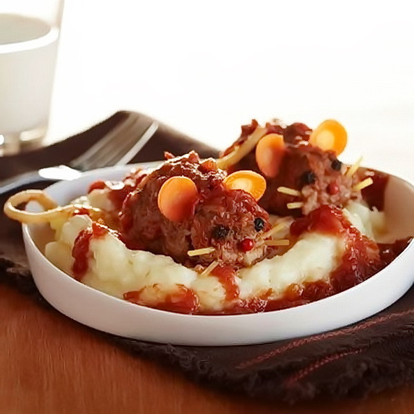 Inexpensive Halloween Party Food Ideas
 Halloween Meatball Rat & Potato – Best Cheap Easy Holiday