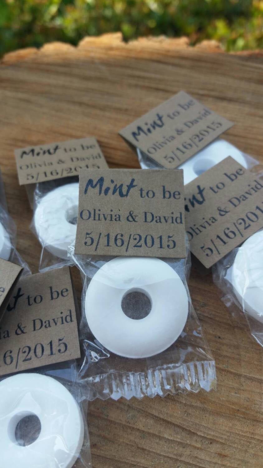 Inexpensive Wedding Favors
 100 Mint to be wedding favors Rustic wedding by TagItWithLove