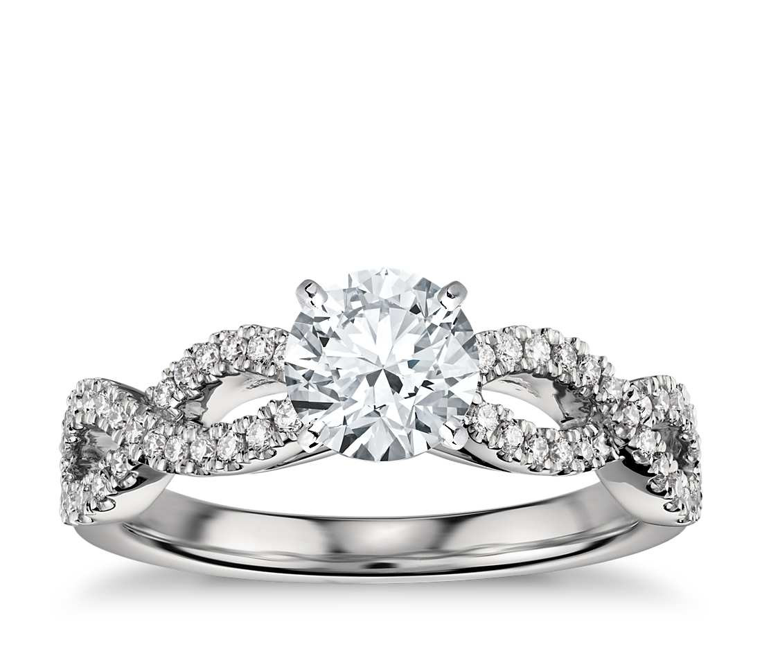 Infinity Wedding Rings
 Infinity Twist Micropavé Diamond Engagement Ring in