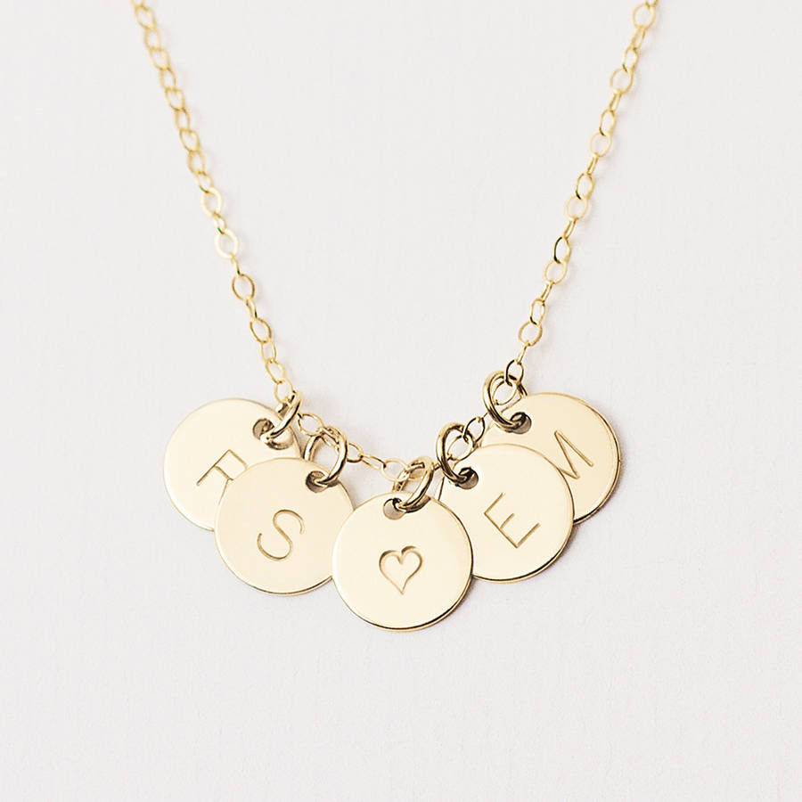 Initial Disc Necklace
 personalised initial disc necklace by minetta jewellery