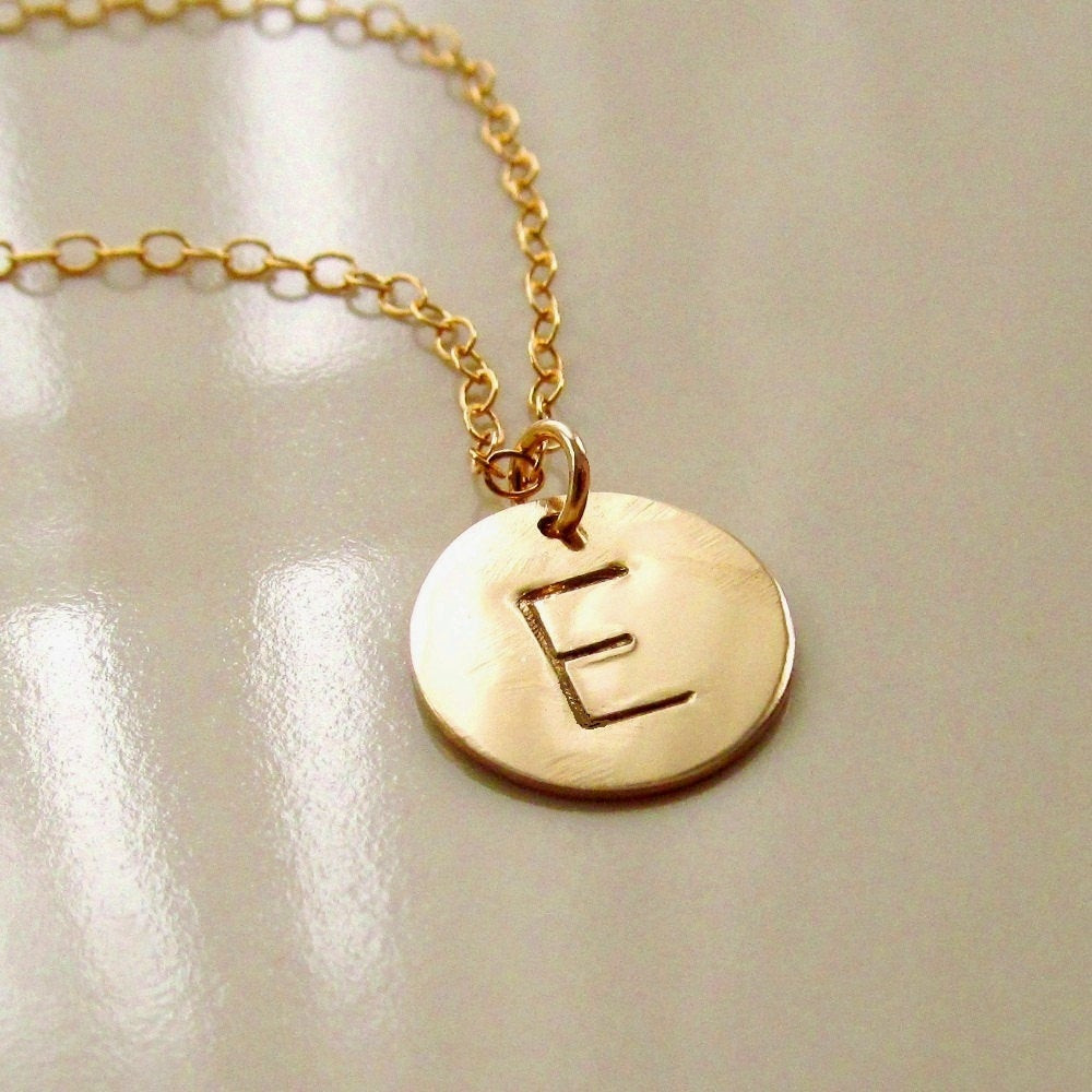 Initial Disc Necklace
 Initial Disc Necklace Personalized Necklace Gold by