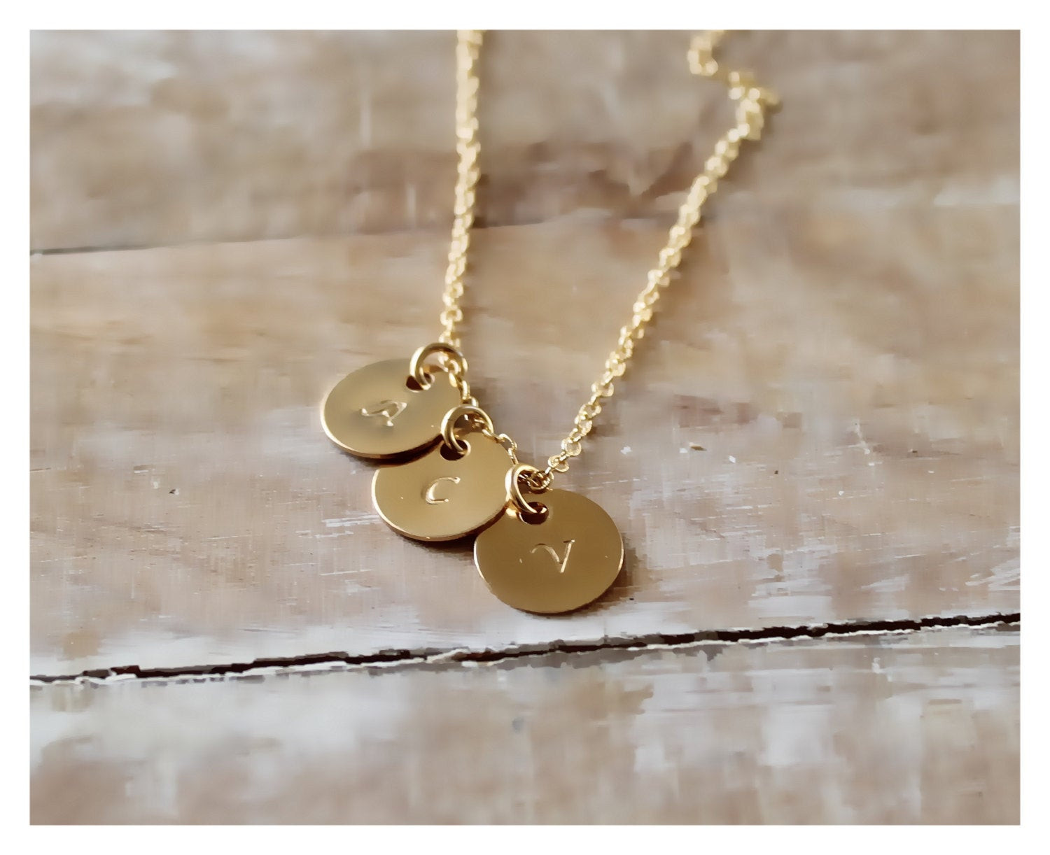 Initial Disc Necklace
 Personalized Gold Disc Necklace Initial Gold Disc