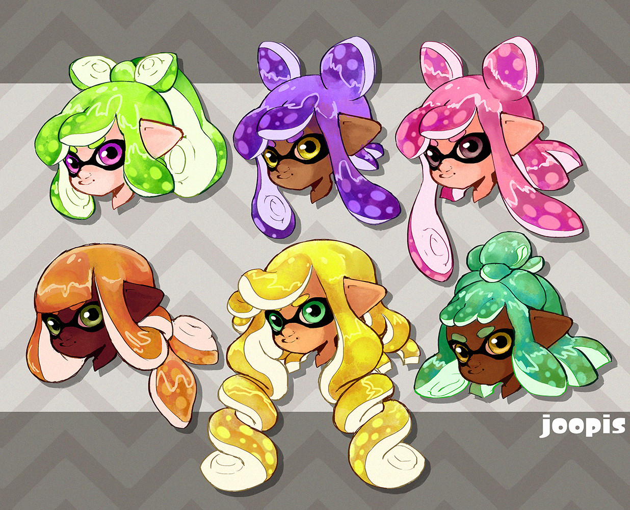 Inkling Girl Hairstyles
 I doodled some Inkling hairstyles splatoon